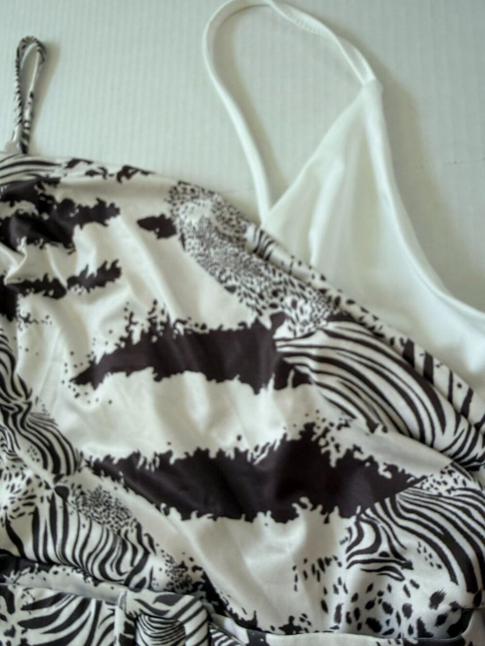 ChicMe Animal Print Ruched Maxi Dress L Brown White Zebra Cheetah Bodycon Resort - Picture 13 of 13